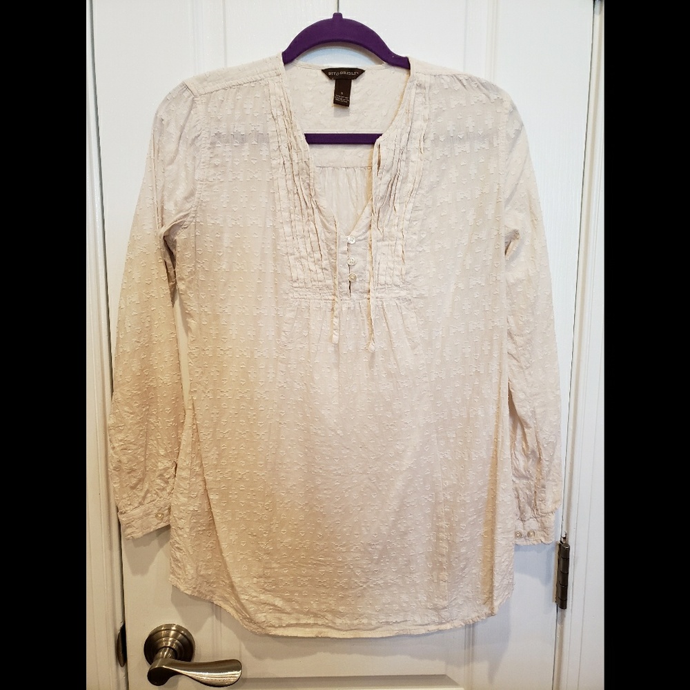 Bit & Bridle Cream Country Long Sleeve Blouse